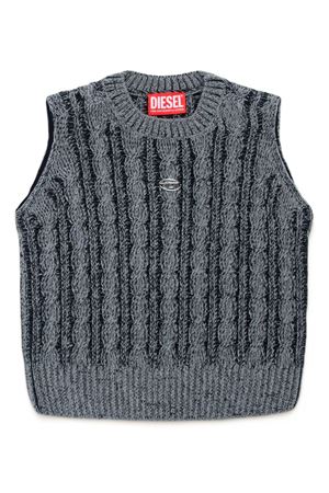 grey cotton gilet DIESEL KIDS | J019730GEAZK900